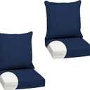 Arden Outdoor Deep Seat Cushion Set, Foam, 2-Pack, 24x24, Sapphire Blue