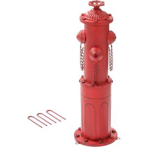 Fire Hydrant for Dogs to Pee On, 22.5" Metal Dog Fake Fire Hydrant Pee Post Red for Outdoor Training, Pee Pole with Ground Stakes, Fillable Base for Yard, Garden, Patio