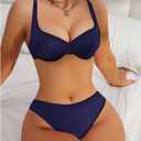 SweatyRocks Women's 2 Piece Satin Lingerie Sets Sexy Silk Underwire Push Up Bra and Panty Sets (M)