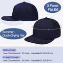 M/L/XL/XXL Oversize Flat Bill Baseball Cap for Men Women Quick Dry Snapback Hats Summer Mesh 5 Panel Cap (Blue, XXL)