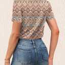 Agnes Urban Womens Tops Dressy Casual V Neck Short Sleeve Shirts Summer Loose T Shirts Trendy Tops Tunic Blouses (L)