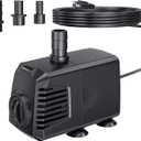 POPOSOAP 200GPH Submersible Pump(700L/H, 12W), Ultra Quiet Fountain Pump with Over Heating Protection & Filter Sponge 5.9ft High Lift for Pond, Fish Tank, Aquarium, Hydroponics, Waterfall Q102