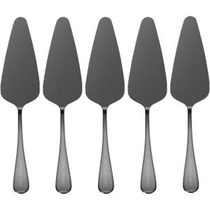 5x Cake Server Pie Holder Transfer Triangular Spade Spatula for Pizza Cake Baking (Black Polished)
