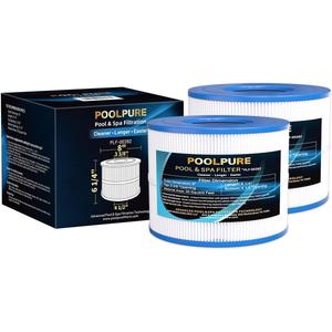 POOLPURE PBF40M Spa Filter Replaces 2018-2024 Wellspring 30 Coreless 10-00282, PBF40M, PBF40, PBF40-M, SD-01389, Bull Frog Spas, 8x6 Hot Tub with Improved Non-OEM End Cap Design, 2pack