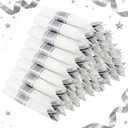 Supernal 240 Silver Plastic Silverware Set - 60 Sets Pre Rolled Napkins with Cutlery - Mirror Polished Real Look Disposable Silver Utensils- Elegant Heavy Duty Flatware for Weddings & Catering