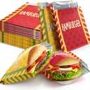 ZEAYEA 200 Pack Burger Wrappers, Aluminum Foil Hamburger Sleeves for Sandwich, BBQ, Water and Grease Resistant Hamburger Bags for Party, Restaurant