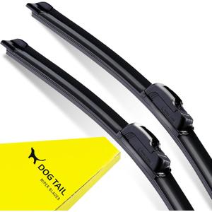 DOGTAIL 24"+ 24" Wiper Blades for RAM 1500 2019-2025 Dodge Ram 1500 2500 3500 4000 4500 5500, All Season Automotive Replacement OEM Windshield Wiper Blades for My Car J-Hook