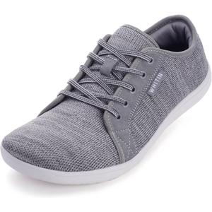 WHITIN Men's Wide Minimalist Barefoot Sneakers | Zero Drop Sole | Optimal Relaxation (W81 Dark Grey, 9.5)