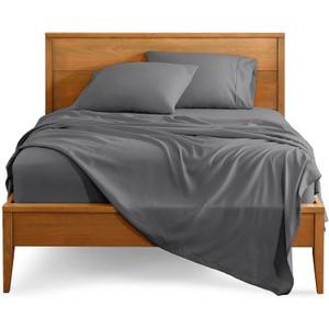 Bare Home Queen Sheet Set - Luxury 1800 Ultra-Soft Microfiber Bed Sheets - Double Brushed - Deep Pockets - Easy Fit - 4 Piece Set - Bedding Sheets & Pillowcases (Queen, Grey)