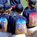 AmazingSpark 16 Pcs Baseball Ice Cream Drip Drawstring Party Favor Gift Bags 13.8 x 16.5 in Large Baseball Team Ice Cream Drip Goodie Treat Snack Gift Bags for Sport Team Birthday Theme Party Supplies