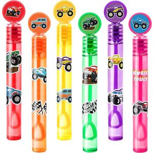 Monster Truck Party Favors for Kids 24PCS Truck-Themed Mini Bubble Wands, Great for Birthday Supplies, Piata Fillers, Goodie Bags & Classroom Rewards