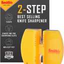 Smith's CCKS 2-Step Knife Sharpener - Yellow - 2-Step Preset Coarse & Fine Slots - Outdoor Handheld Knife Sharpener - Fishing, Hunting, Fillet, Pocket Knives - Compact Plastic Portable Keychain Tool