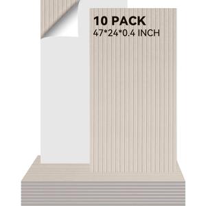 10Pack Large Acoustic Panels, 48x24x0.4 inch Sound Proof Panels for Walls, Self-Adhesive Sound Dampening Wall Panels, Noise Absorbing Decorative Wall Panels, Wall Noise Blocker for Home Studio (Camel)