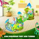 3PC Dinosaur Play Tents for Boys, Kids Play Tent with Ball Pit, Crawl Tunnel, Castle Tent for Toddlers, Baby Dinosaur World Playhouse Toys