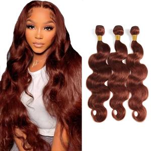 10 12 14 Inch Reddish Brown Bundles Copper Red Body Wave Human Hair Bundle 8A Grade Double Weft Brazilian Virgin Remy 33 Color Copper Bundles Human Hair Auburn Brown Body Wave Bundle 300g