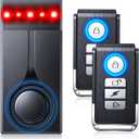 108dB Car Alarm System, Car Anti-Theft Vibration Sensor Alarm & Red Light, 2 Wireless Remote, Anti Theft Vehicle Device with Magnetic Install Design for RV, SUV, Truck (Upgrade 4.0)