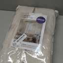 MIULEE Pinch Pleated Thick Linen Curtains 90 Inches Long 2 Panels for Living Room Bedroom, Memory Trained Drapes Pinch Pleat Back Tab Semi Sheer Privacy Neutral Ivory Cream Farmhouse Window Curtains