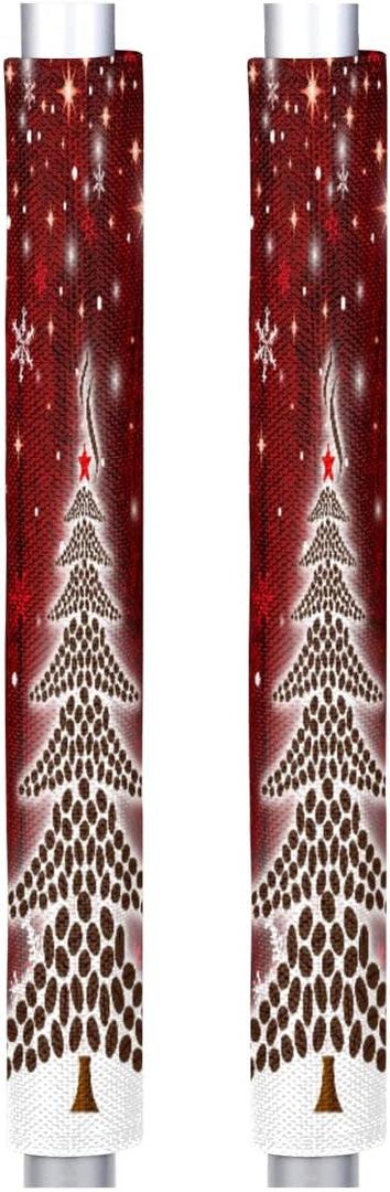 Pardick Coffee Christmas Tree Refrigerator Door Handle Covers Set of 2 Washable Fridge Dishwasher Oven Mocrowave Door Decor Protector Handle Cover Keep Your Kitchen Appliance Clean