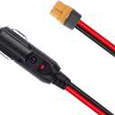 XT60 Extension Cable XT60 Female to Cigarette Lighter Male Plug Extension Cable 3.3Feet 12AWG XT60 Adpter Cable Compatible with Solar Panel RV Portable Power Station Solar Generator