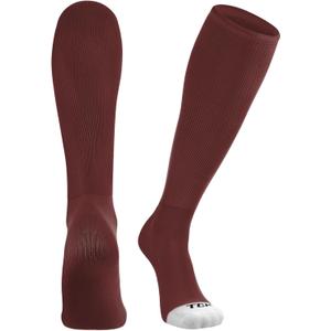 TCK Prosport Tube Socks Baseball Socks Softball Football Socks Durable and Moisture Wicking Over the Calf (Medium, Maroon)
