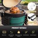 Rotisserie for 18 Large Big Green Egg / Kamado Joe Classic Joe series, Rotisserie Accessory Attachment with Stainless Steel Spit Replace #KJ-TISSERIENA, Rotisserie Ring Kit Rods up to 20 lbs of Food