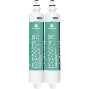 GE RPWFE2PK RPWFE Refrigerator Water Filter Certified to Reduce Lead, Sulfur, and 50+ Other Impurities, Replace Every 6 Months for Best Results, Pack of 2, 2 Count (Pack of 1), White