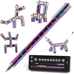 HKDGYHON Toy Pen, Decompression Magnetic Metal Pen, Multifunction Writing Magnet Ballpoint Pen, Gift for Kids or Friends (Colorful)