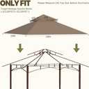 Replacement Canopy Top for Target Madaga Gazebo Model L-GZ136PST, Small Top: 52 in. x 52in.; Big Top: 129 in. x 129 in (Khaki)