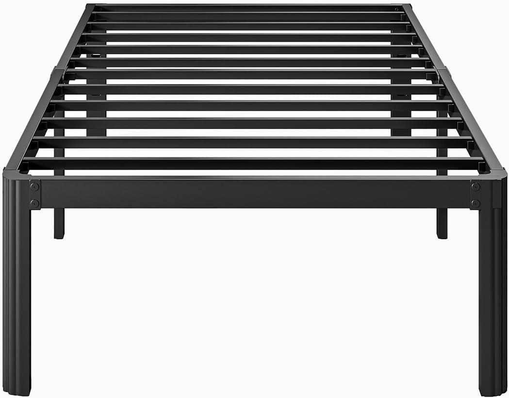16 Inch High Twin Bed Frame No Box Spring Needed, Platform Metal Bed Frame Twin, Heavy Duty, Noise Free, Easy Assembly, Black