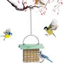FLINTER Bird Feeder for Outdoors, Suet Feeder Hanging Bird Feeder, Adjustable Chain Hanging for Garden Yard Outside - Suet Cake Feeders to Attracting Birds