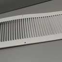 HVAC Premium 6'' x 30'' [Duct Opening] Flat Stamped Steel Return Air Grille - Sidewall and Ceiling - HVAC Vent Duct Cover - White [Outer Dimensions: 7.75''w X 31.75''h]