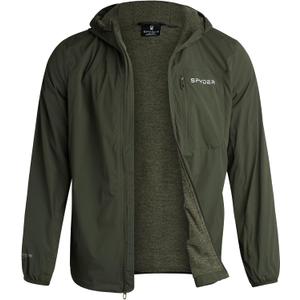 Spyder Mens Rain Jacket - Wind & Water Resistant Hooded Lightweight Rain Coats for Travel and Golf, Medium, Olive 