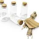 Small Glass Bottles with Cork Stoppers, Mini Vials Cork, Tiny Glass Jars for Favors Wedding Party Supplies DIY Crafts, Baby Shower Favors, School Projects (48)