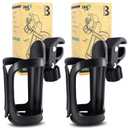 2 Pack Stroller Drink Holders, Universal Cup and Bottle Holder for Trolleys, Walkers and Bikes