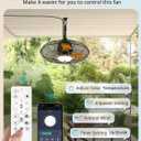 Orison 21'' Outdoor Ceiling Fans with Lights, Wet Rated Gazebo Fan with Remote, Plug in Hanging Fan for Patio Waterproof, App Controll