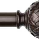 TONIAL Bronze Curtain Rod 32 to 86 Inches, 7/8 Adjustable Curtain Rods for Windows 20 to 82 Inches, Splicing Drapery Rods Heavy duty with Netted Texture Finials