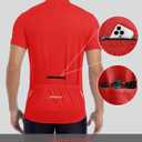 Spotti Men's Cycling Bike Jersey Short Sleeve with 3 Rear Pockets- Moisture Wicking, Breathable, Quick Dry Biking Shirt (Red, S)
