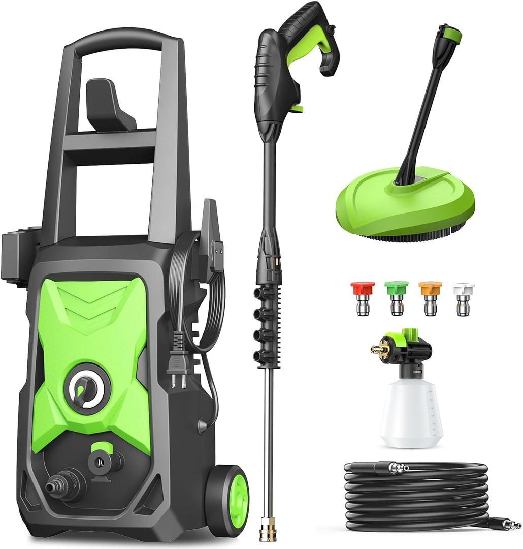 Electric Pressure Washer for Effortless Cleaning, 4800PSI Max 3.0GPM Power Washer, 4 Nozzles & Detachable Foam Cannon for Easy Use, Home/Driveway/Car Wash/Patio/Fence Power Washer with Surface Cleaner