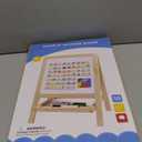 Tabletop Painting Wooden Art Easel for Kids - 4-in-1 Double-Sided Drawing Board for Toddlers 2-4, Chalkboard & Dry Whiteboard with Markers, Eraser, Magnetic Letters/Numbers & Flashcards