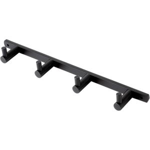 Black Matte Wall Mounted 4 Prong Robe/Towel Hook