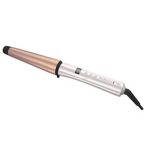 REMINGTON SHINE THERAPY Curling Wand, Infused with Argan Oil & Keratin, 1-1  Inch Tapered Curling Iron for Tousled Waves, includes Heat Glove (Champagne)