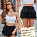 Avidlove Women's Mini Skirt High Waisted Layered Ruffle Skirts Tiered Short Skirt Lingerie Y2K (Black)