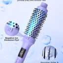 Nimmu Thermal Brush for Blowout Look, 1.5 inch Heated Round Brush, Curling Iron with 10 Temperature Control, Hot Styler Dual Voltage for Travel, Purple