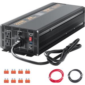 VEVOR 2500W Sump Pump Battery Backup with LCD, Automatically Shifts to Inverter Power Ensuring Uninterrupted Operation, Essential for Emergencies & Power Failures