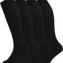 +MD Cotton Compression Socks for Women and Men 4/6 Pairs 15-20 mmHg Knee High Socks for Sports Travel Nurse Edema (10-13)