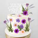 JeVenis Purple Wildflower Cake Toppers Wildflower Decor Baby In Bloom for Baby Shower Birthday Bridal Shower Wedding Party Decoration