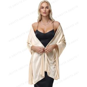 Set of 2 Packs, AWAYTR Silky Sheer Shawls and Wraps for Women Evening Dresses Soft Silky Wraps Wedding Bridal Scarf