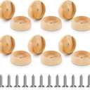 Yookeer 6 Pack Wooden Closet Pole Sockets Closet Pole Holder Closet Rod Holders Closet Pole Socket for Wardrobe Hallway Bathroom Curtain Clothing Store, 1-3/8" Pole