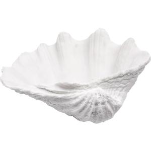 Medium White Scalloped Clam Shell Bowl Sea Shell Decor for Nautical Beach House,Coastal Decor Gift of Housewarming and Wedding Party