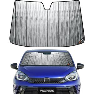 Windshield Sun Shade for Honda Fit 2007-2008,Front Window Sunshade Shield,2-in-1 Reflective Sun Shade,Silver for Summer, Black for Winter